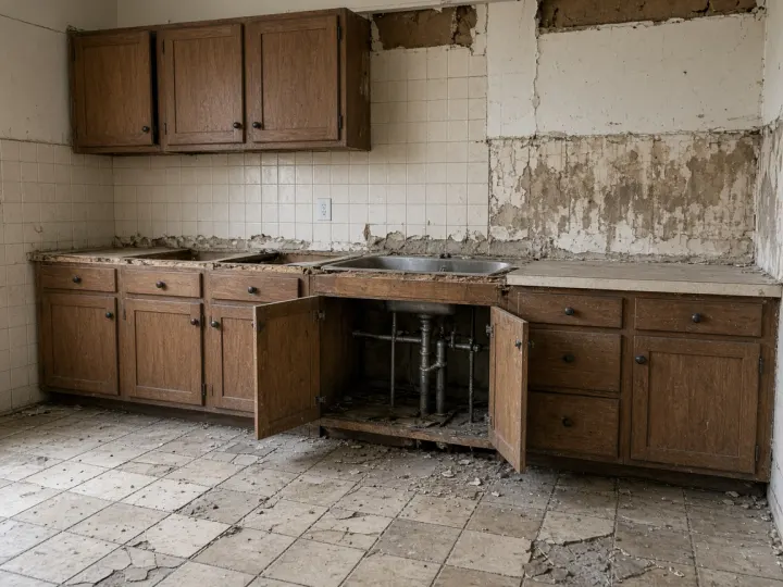 Cuisine avant rénovation plomberie